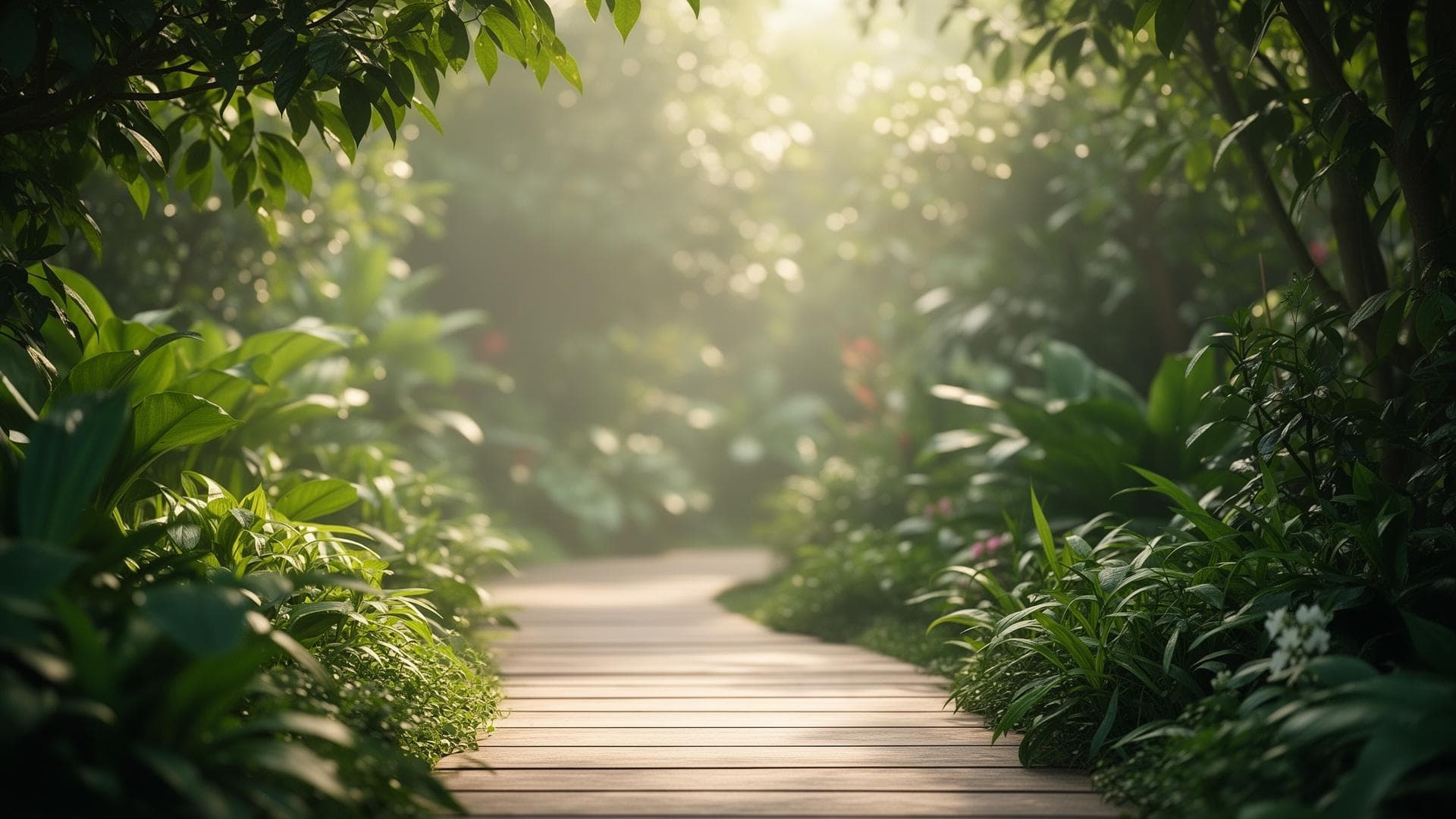 Wellness pathway through lush greenery - Lifestyle Medicine Gateway Hero